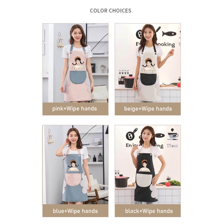 Tạp Dề Nấu Ăn Chống Thấm Nước / Dầu Kiểu Nhật Bản Dễ Thương Cho Nam Và Nữ