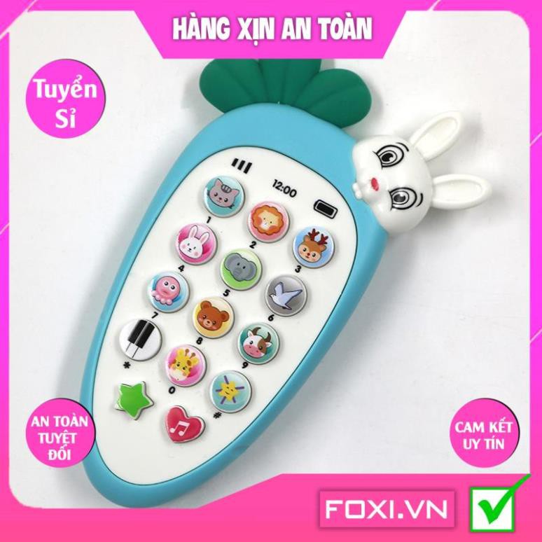 Điện thoại cà rốt-củ cải-thỏ Foxi đáng yêu-phát nhạc cho bé-Đồ chơi thông minh-phát triển IQ,EQ-Có đèn-nhạc nhấp nháy