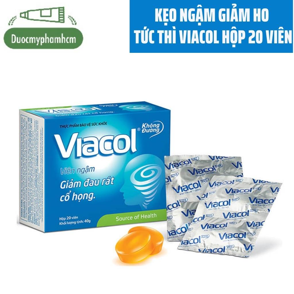 Kẹo Ngậm Giảm Ho Tức Thì Hiệu Quả Nhanh, Không Đường Viacol - Hộp 20 viên 5 vỉ