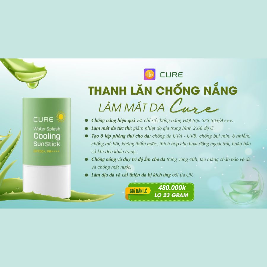 Kem Chống Nắng Dạng Thỏi Làm Mát Da CURE Water Splash Cooling SunStick SPF 50+ PA++++ 23g
