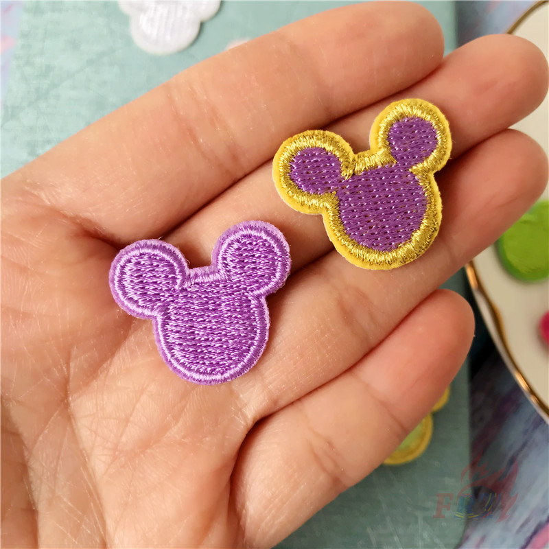 Miếng Dán Ủi Thêu Hình Đầu Chuột Mickey Nhiều Màu Sắc