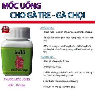 NẤM CHO GÀ ----Nấm Mốc Dạng Viên UỐNG (Dành Cho Gà Bị Mốc Nặng) Xuất Xứ Thái Lan ( LỌ 10 VIÊN ) lọ 10 viên   Cách dùng :