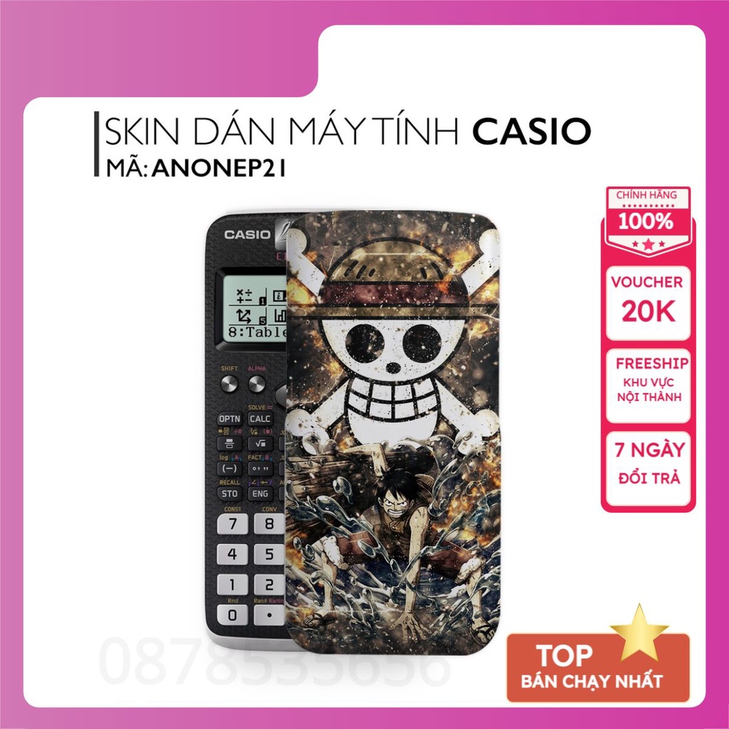 Miếng dán máy tính cầm tay CASIO In Hình Anime One Piece Bộ 5 (Casio 570 / Casio 570-2nd/ Casio 580 /Vinacal..)