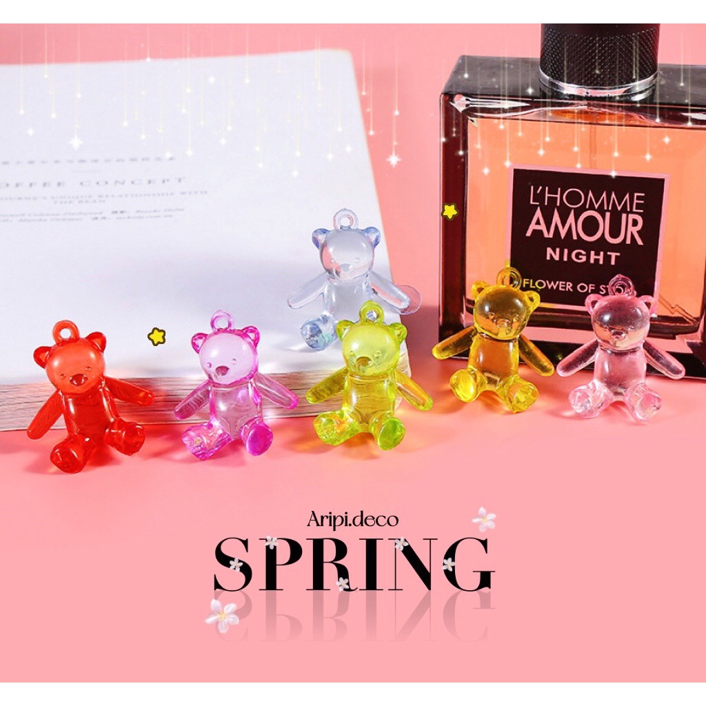 Charm gấu bear trong A19/ Nguyên liệu phụ kiện trang trí / làm vòng tay /handmade / resin