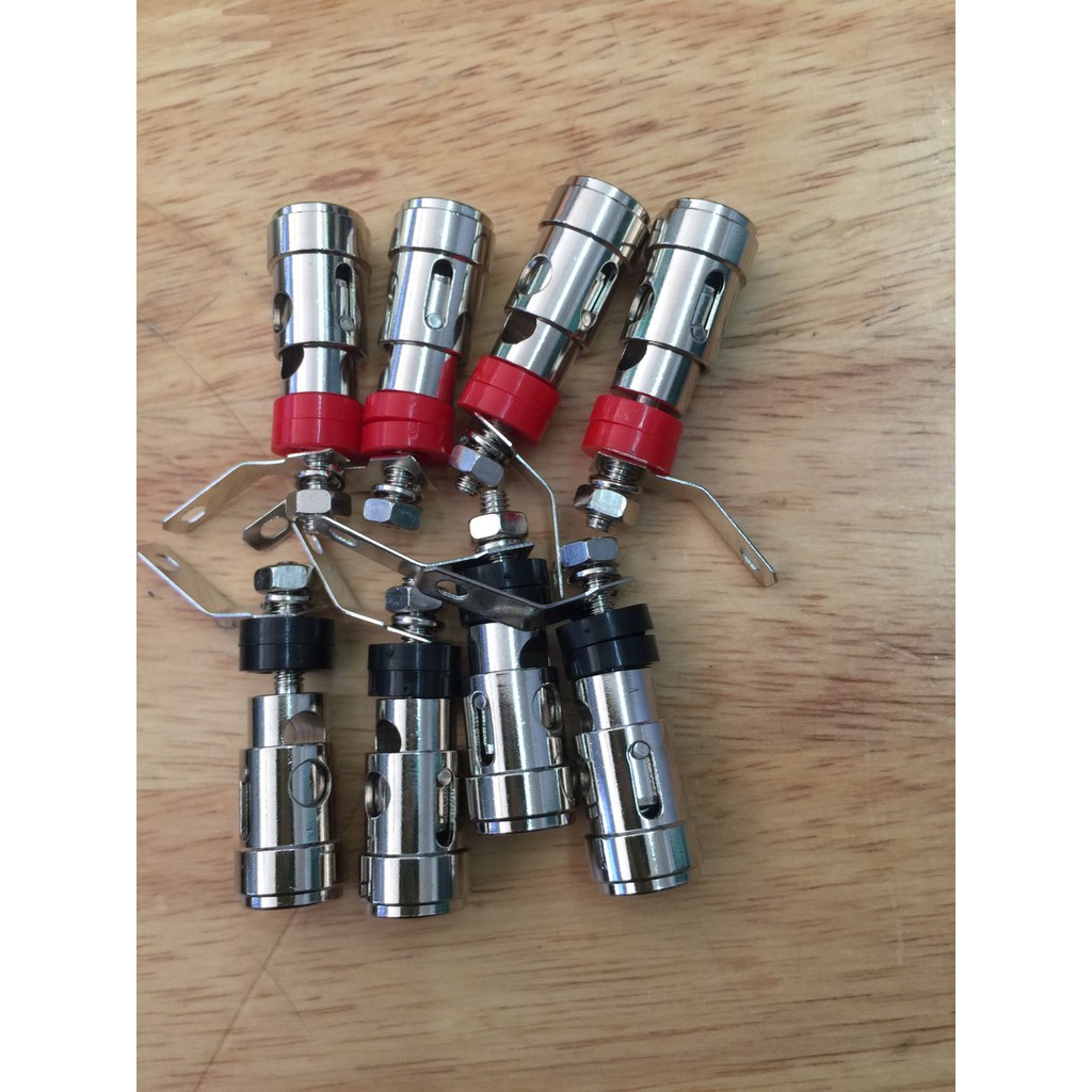 Cọc Loa Nhấn Lớn Xi Trắng 4 Cặp ( 4 đen 4 đỏ )