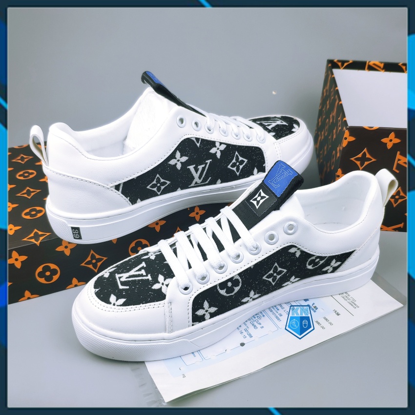 Giày LV Vá Bò Thêu chữ Luonvuituoi Hot Trend 4 Màu, Phong Cánh Trẻ Trung