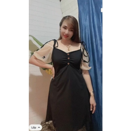 Đầm phối nơ Bigsize 60_90 ký, thời trang nữ dành cho khách ngoại cỡ