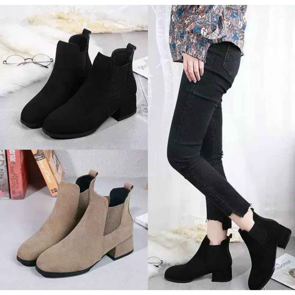 [QC CAO CẤP] BOOTS NỮ CHẤT LIỆU CO GIÃN KIỂU DÁNG SANG CHẢNH DA NHUNG MỀM CAO CẤP - BỐT NỮ CAO 3CM NHẬP KHẨU BAO BỀN ĐẸP