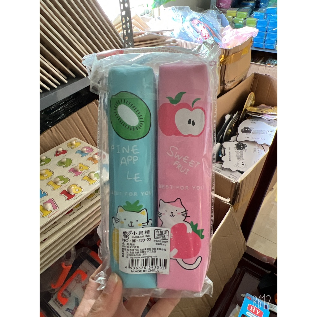 Túi đựng bút vải canvas in họa tiết hoạt hình đáng yêu tiện lợi