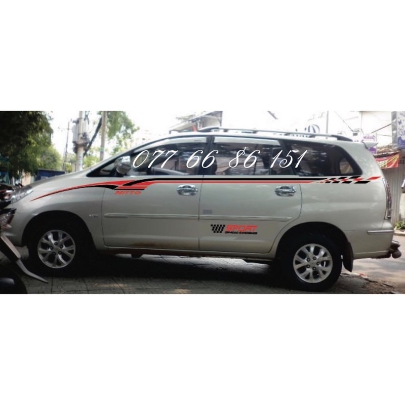 Tem Dán Sườn Xe Innova.Cho tất cả dòng xe 7 chỗ