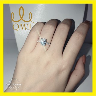 Nhẫn bạc QMJ Sang chảnh, bạc 925 cao cấp, mặt đá oval sáng, thiết kế sang trọng đơn giản, nhẫn nữ thời trang đẹp