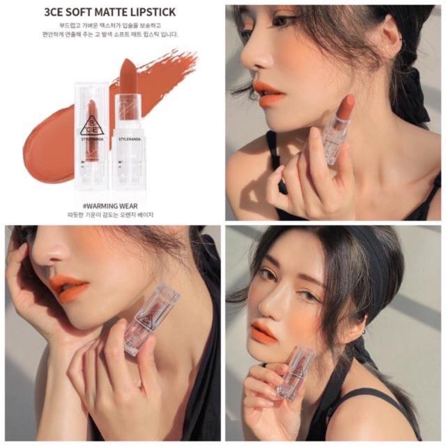 3CE Son thỏi Soft Matte Lipstick