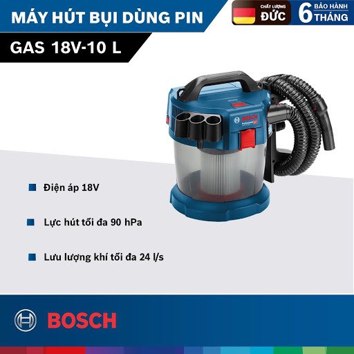 Máy hút bụi dùng pin 18V Bosch GAS 18V-10 L (SOLO)