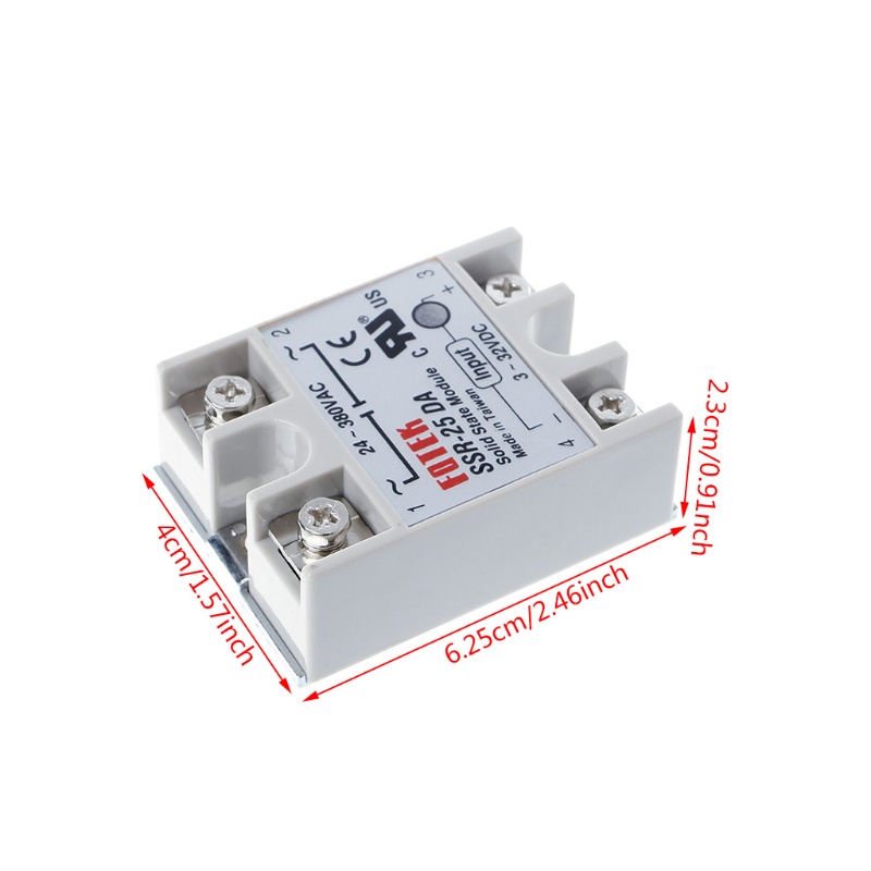 Mô Đun Rơ Le Trạng Thái Rắn SSR-25DA 25A 250V 3-32V DC Đầu Vào 24-380VAC Đầu Ra