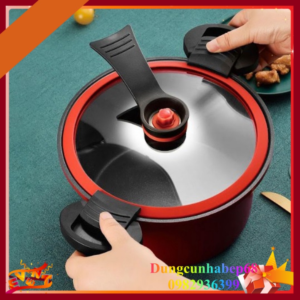 ▦Nồi Áp Suất Đa Năng Chống Dính 3.5 Lít Đường Kính 22Cm Nấu Được Bếp Từ Kiểu Dáng Hàn Quốc, Gọn Nhẹ Dễ Sử Dụng