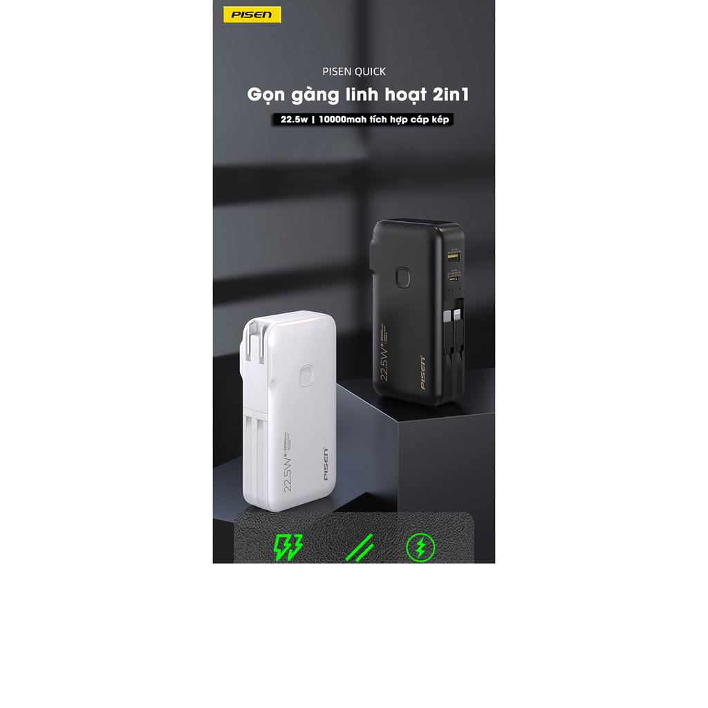 Pin Dự Phòng Sạc Nhanh 22.5W Pisen TS-D312 10.000mAh