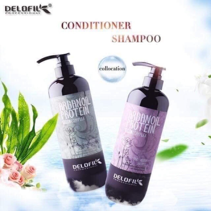 Dầu gội xả mềm mượt làm sạch gàu DELOFIL Arganoil Silky Smooth