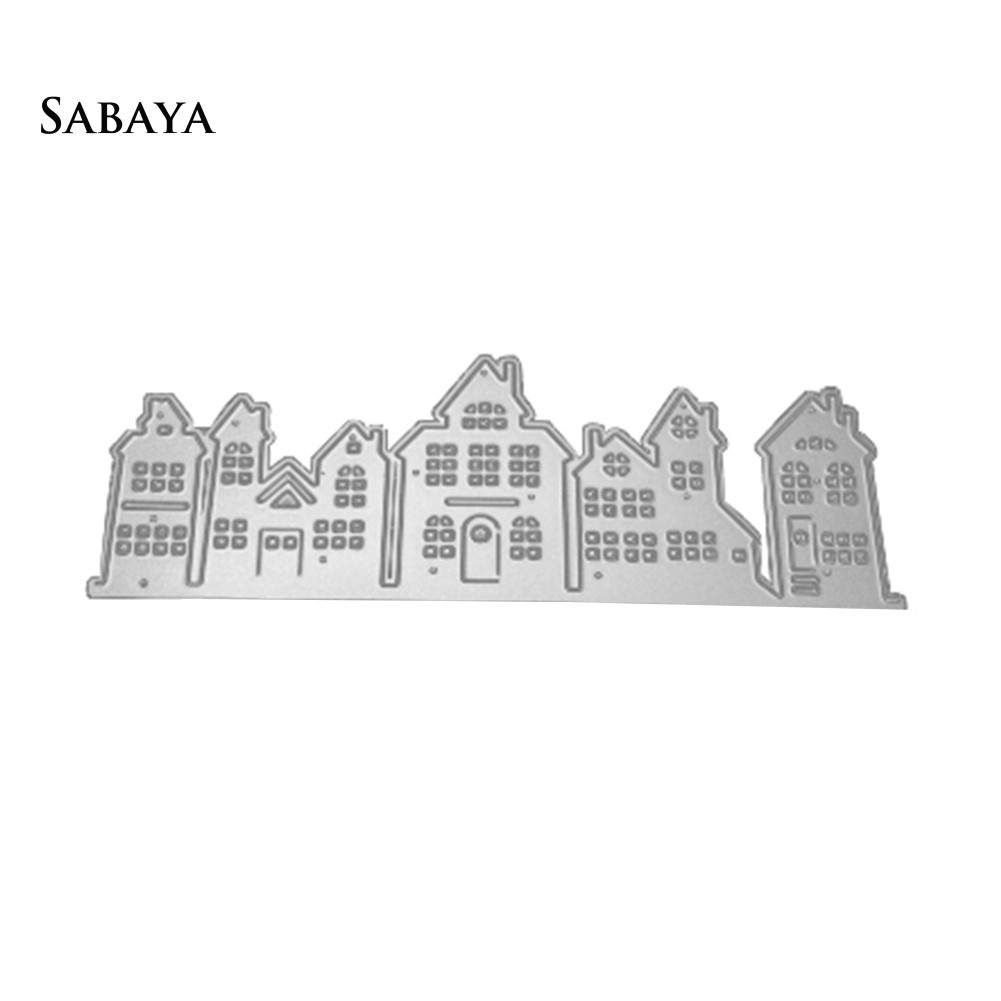 Khuôn Cắt Giấy Bằng Kim Loại Hình Ngôi Nhà Dùng Để Trang Trí Sổ Thủ Công