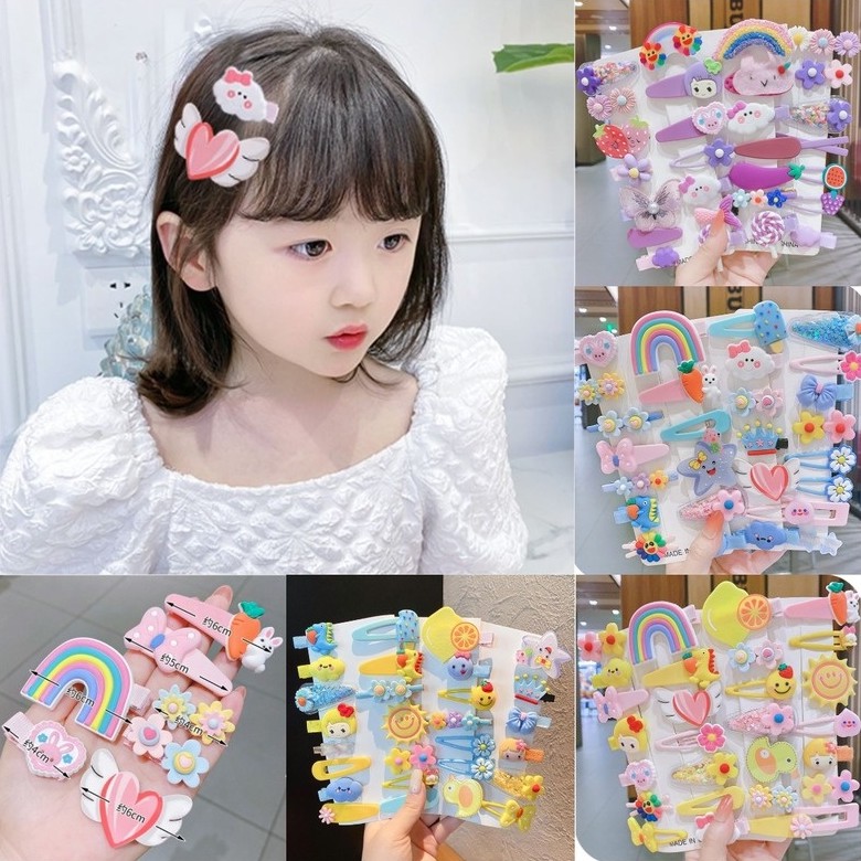Set 2021 Kẹp Tóc Màu Sắc Ngọt Ngào Cho Bé Gái