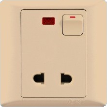 Bộ ổ cắm đơn 2 chấu 10A 250V có đèn báo, công tắc nguồn (NEW7-G401KL, NEW7-G401K/X) Chint