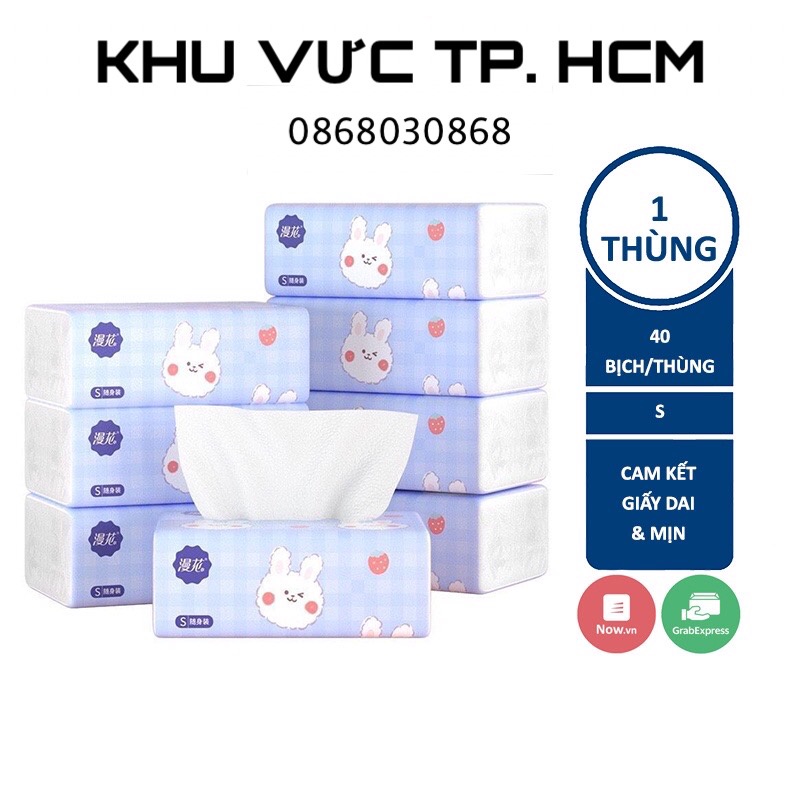 [Nội địa Trung] Thùng 40 gói giấy ăn thỏ trắng siêu dai, siêu mịn