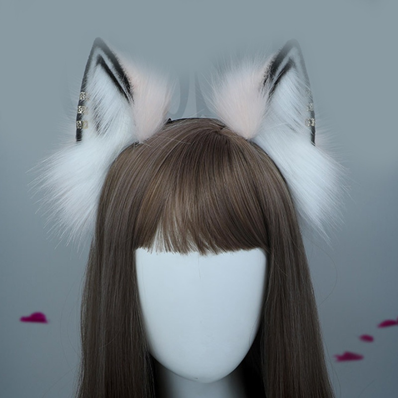 Băng Đô Tai Mèo Đính Lông Nhân Tạo Phong Cách Lolita