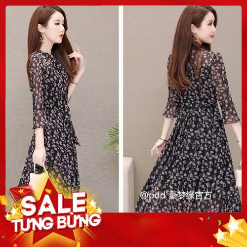 đầm voan hoa thời trang dành cho nữ - Hàng nhập khẩu