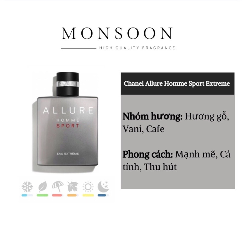 Nước hoa nam Allure Homme Sport Eau Extreme EDP cao cấp Monsoon thơm lâu trẻ trung năng động quý phái