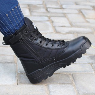 TR❤Giày Boot da kiểu dáng quân đội cho nam