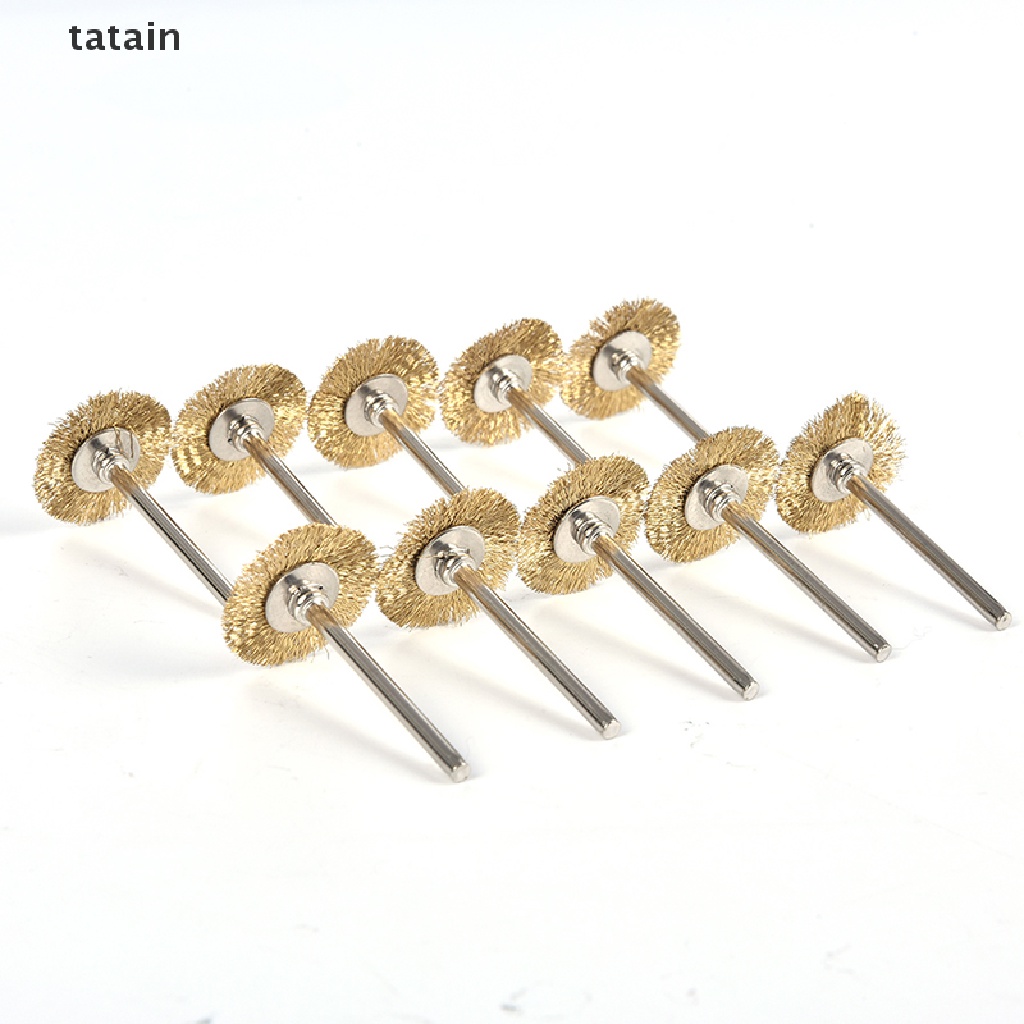 [TAT] 10 PCS 22mm Brass Wire Wheel Brush Fit Grinder Rotary Tools T-copper Wire Brushs CVX