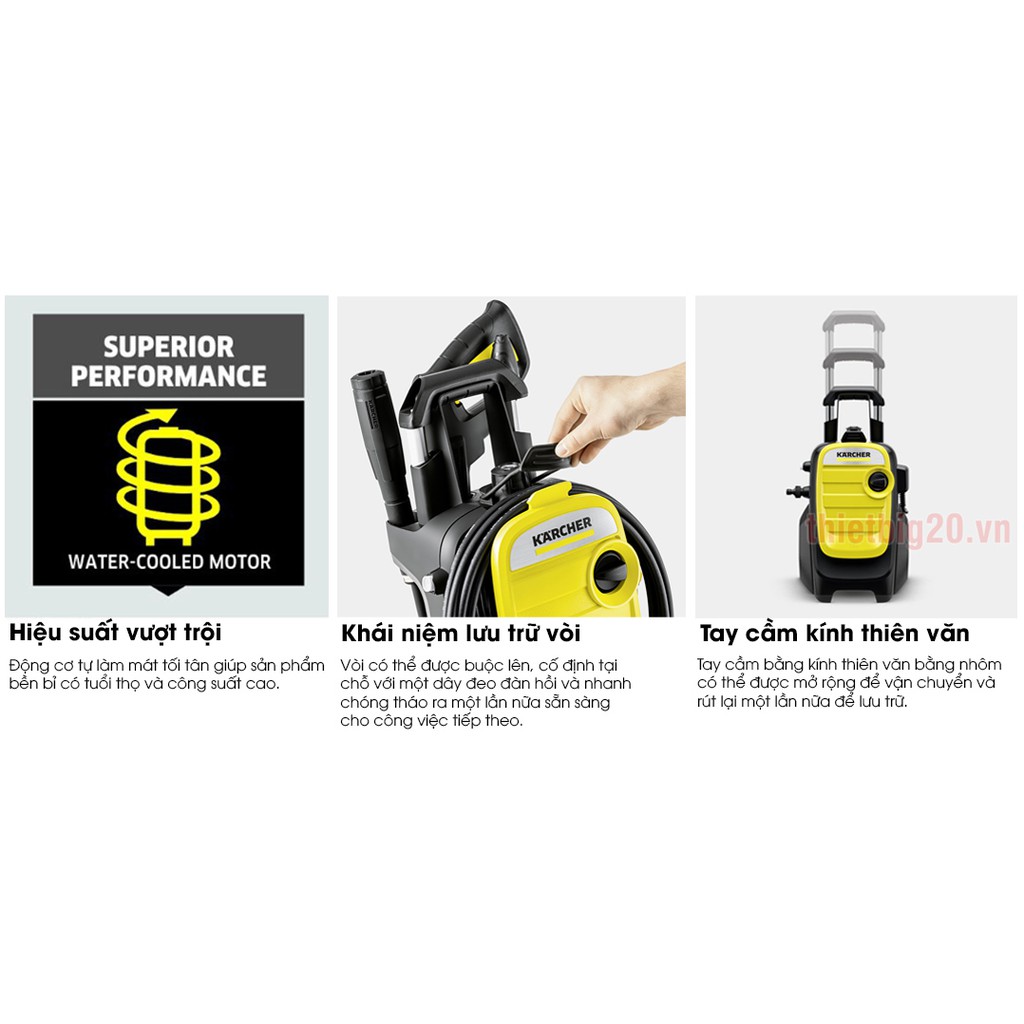 Máy xịt rửa xe áp lực cao mini gia đình Karcher K5 Compact EU