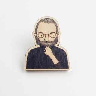 Huy hiệu cài áo gỗ steve jobs ps015