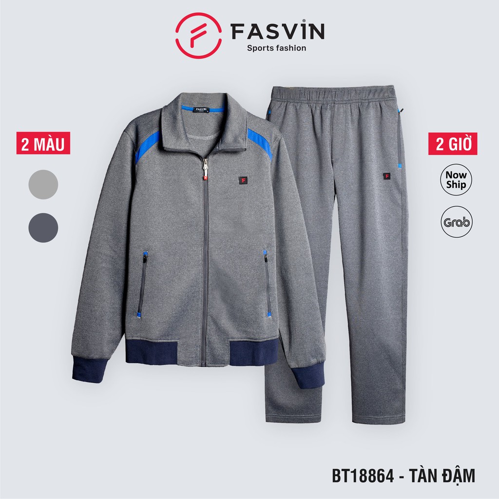 Bộ thể thao nam fasvin BT18864.20 bộ thun nam 01 lớp vải thun co giãn dầy dặn không nhăn nhàu | BigBuy360 - bigbuy360.vn
