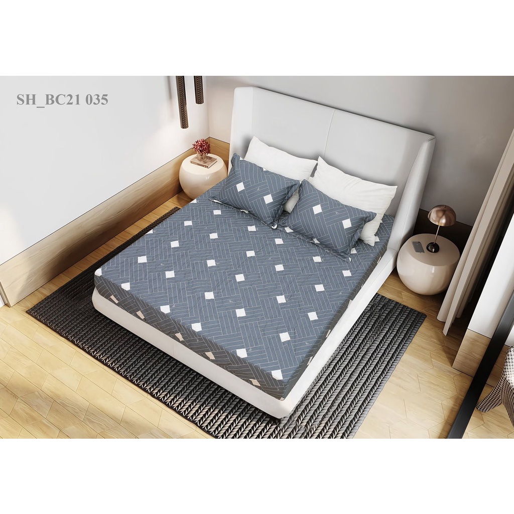 Bộ ga chun 180x200 có chần cotton Sông Hồng