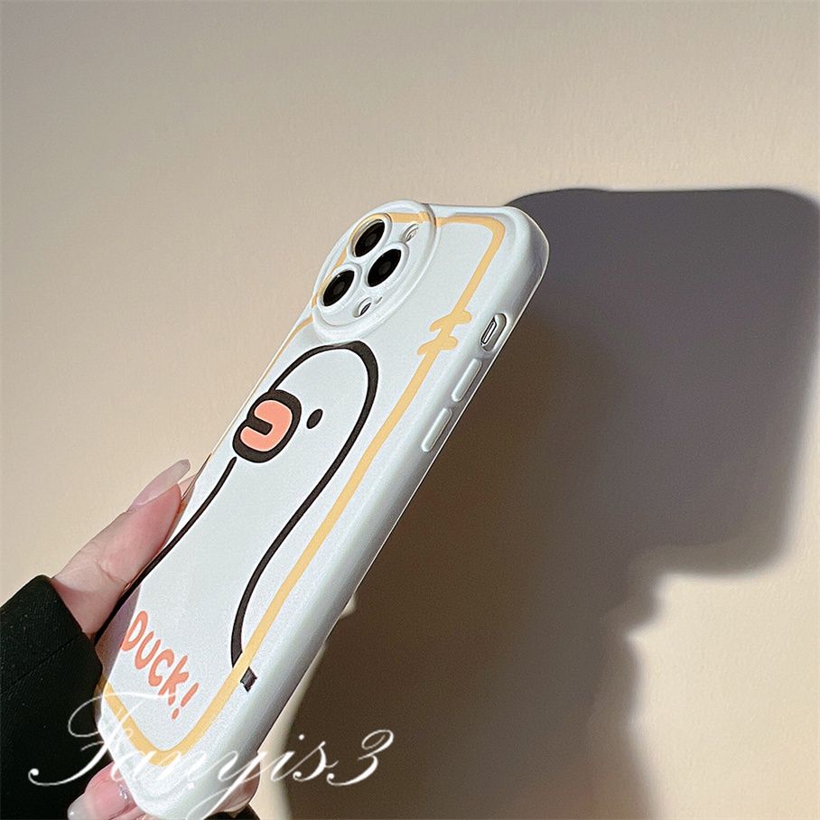 Ốp Điện Thoại Mềm Đệm Khí In Hình Vịt Dễ Thương Cho iPhone 14 13 12 11 Pro Max X XR Xs Max 8 7 6 6s Plus SE 2020