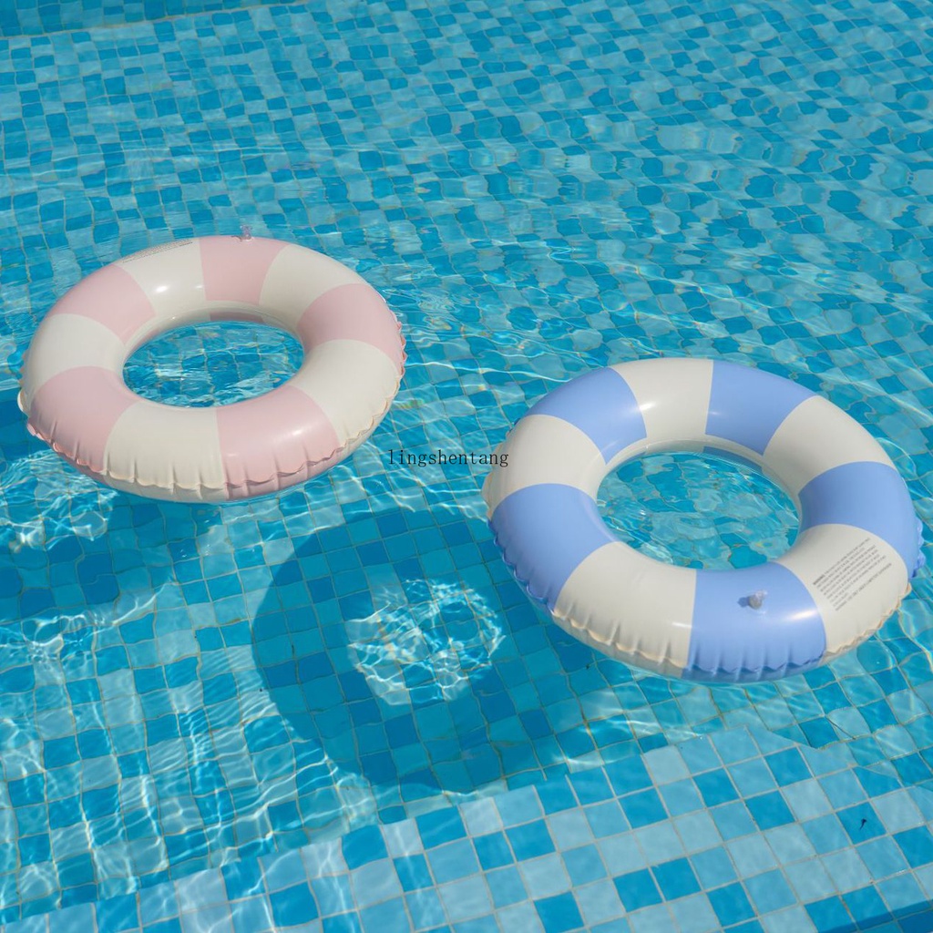 Vòng bơi dày sọc Vintage dành cho trẻ em người lớn có tay cầm