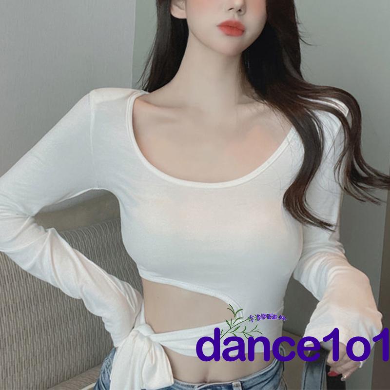 ♣PE❥Women Solid Color Skinny Long Sleeve Tops