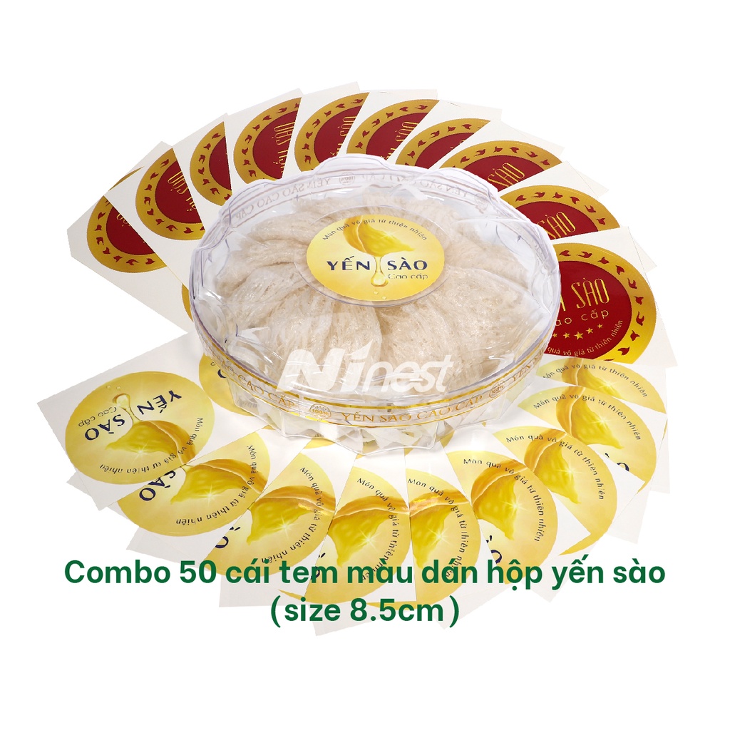 Combo 50 tem dán Yến sào cao cấp, decal giấy tròn dán hộp yến  - Sỉ lẻ phụ kiện ngành yến giá tốt giá tốt