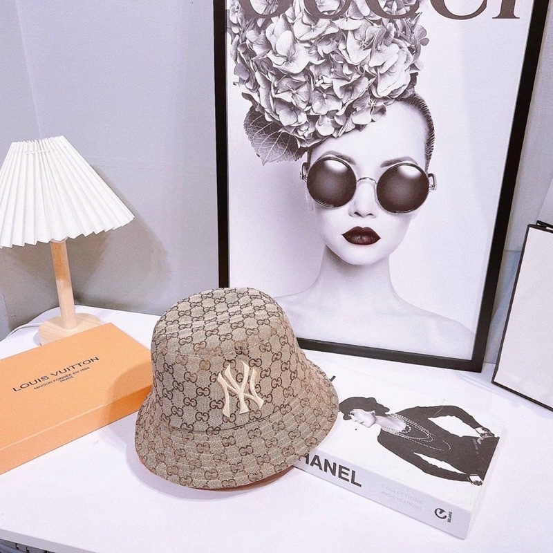 Mũ bucket GC dệt - nón vành tai bèo GC thêu ný vnxk nam nữ chống nắng