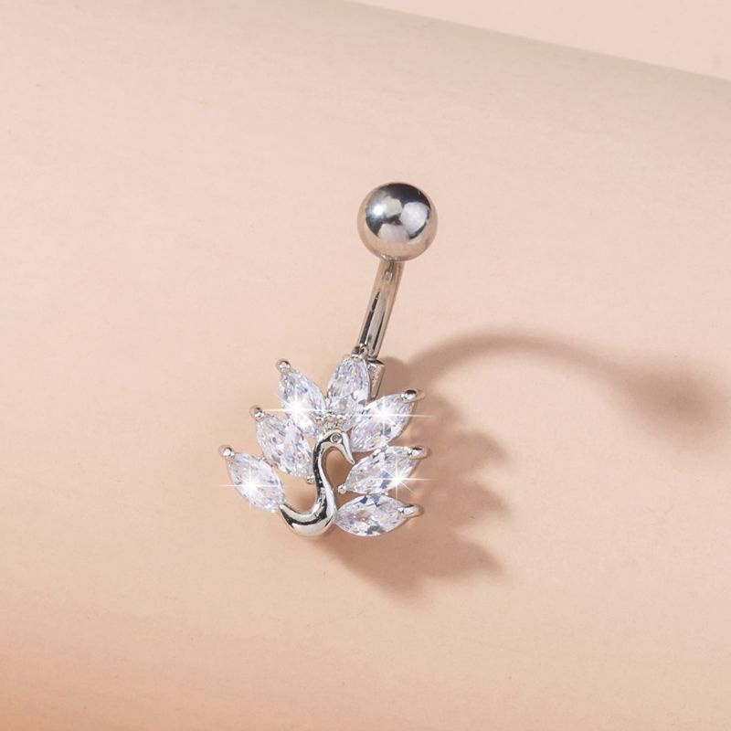 Khuyên rốn hình Chu Tước - Thể hiện sự quý phái - Chất liệu thép cao cấp , an toàn cho da - 69STORE