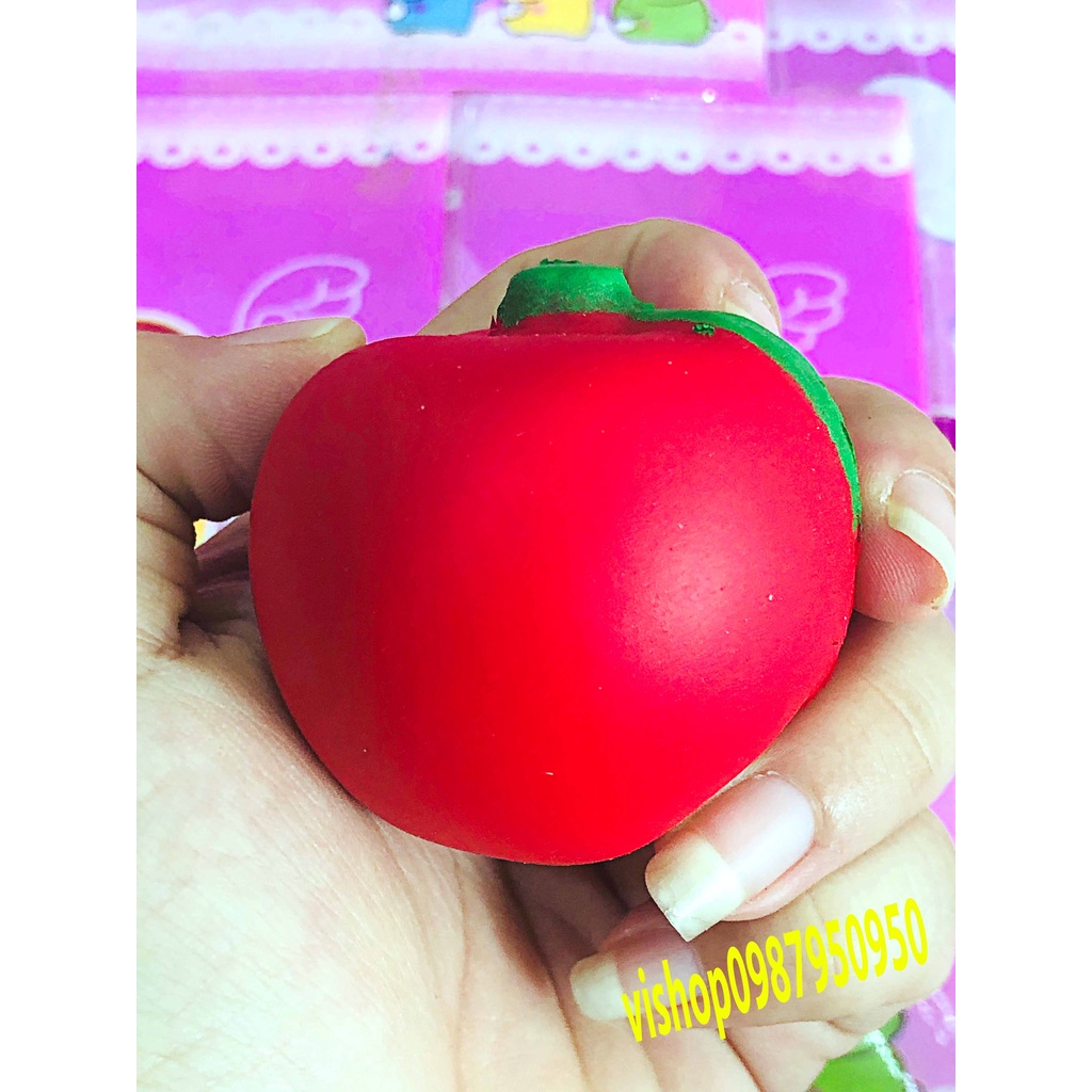 Squishy Hình QUẢ TÁO ĐỎ Đồ Chơi Xốp Giảm Stress Hình mềm mịn dễ Thương đàn hồi Cho Bé