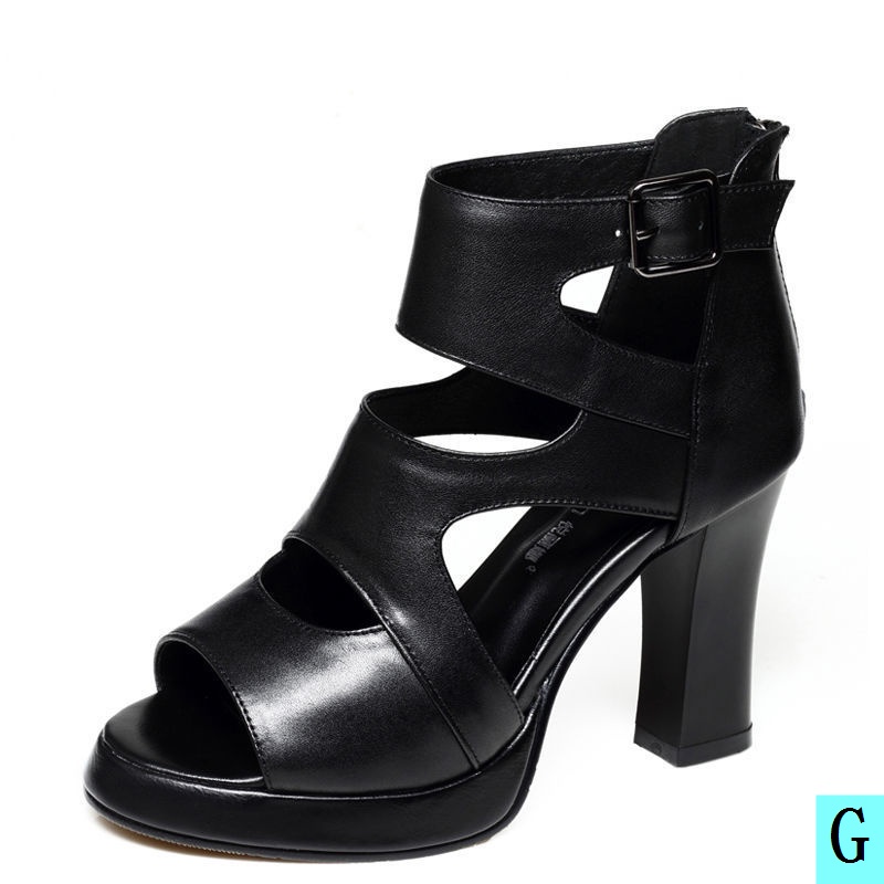 Giày Sandal Cao Gót Hở Mũi Đế Dày Bằng Da Mềm Phong Cách La Mã Thời Trang 2022 Cho Nữ