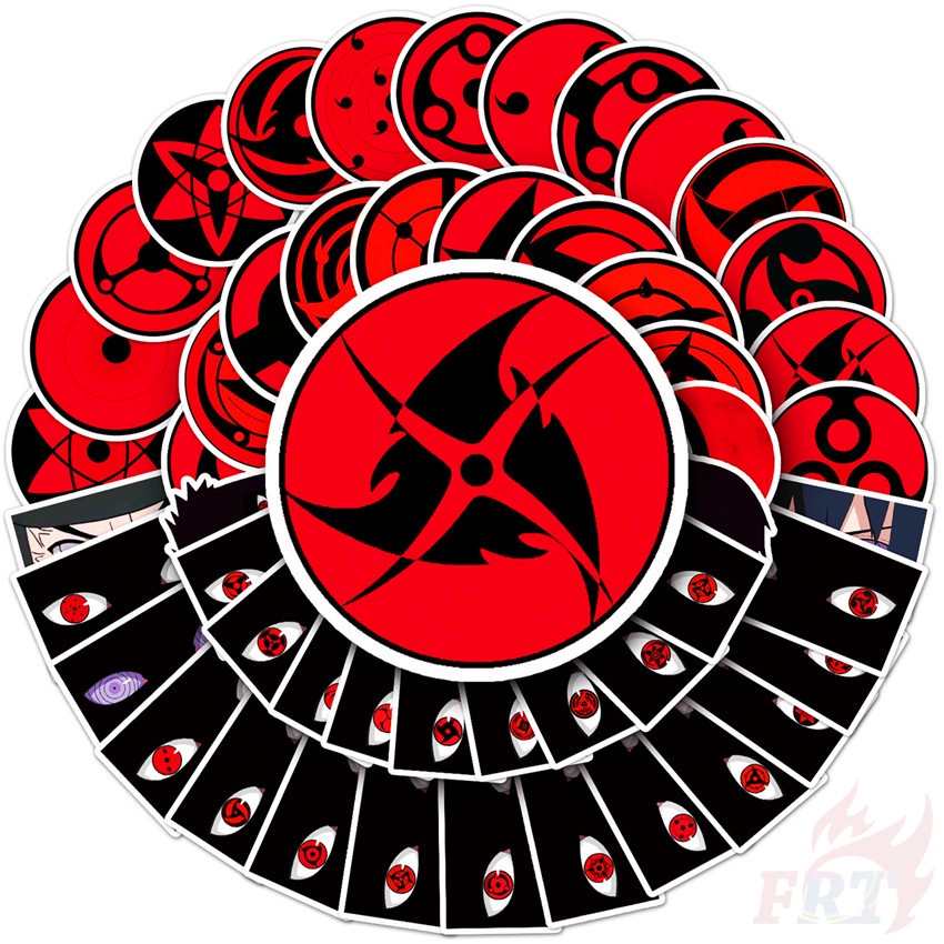 ❉ Naruto - Uchiha. Hình Dán Sharingan Series 01 ❉ Bộ 50 Sticker Chống Thấm Nước Họa Tiết Doodle Hợp Thời Trang
