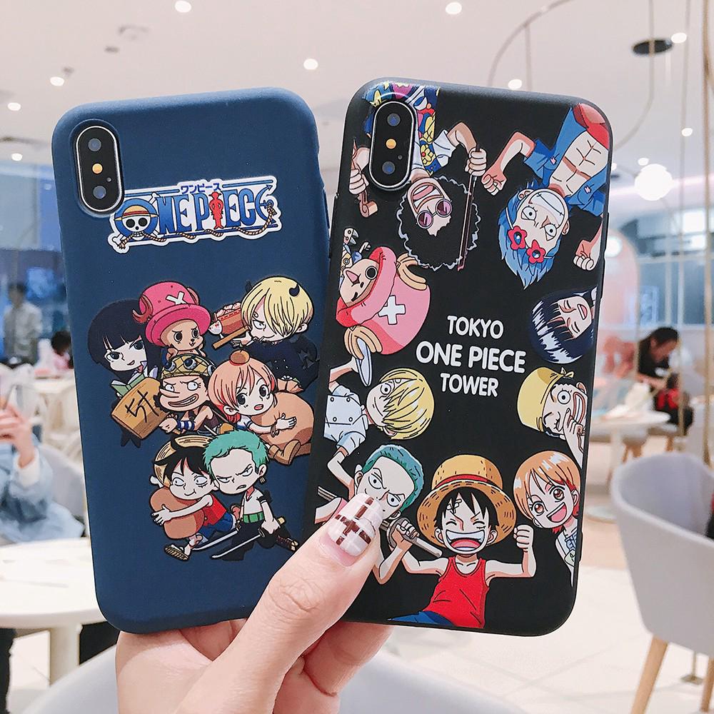 Ốp điện thoại in hoạt hình One Piece cho iPhone 7 8 Plus X Xs Max Xr