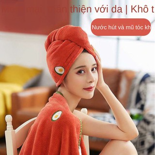 Mũ trùm tóc khô nữ siêu thấm hút nhanh- khăn mũ sấy dày khăn gội đầu mũ khăn turban lau tóc tạo tác mũ tắm