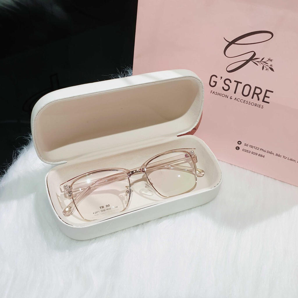 Gọng Kính Cận Vuông Phối Gọng Kim Loại Mảnh Nhẹ G STORE Kính Mắt Dùng Được Cho Cả Nam Và Nữ 2671 | BigBuy360 - bigbuy360.vn