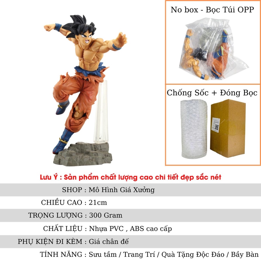 Mô hình Dragon Ball Songoku trạng thái chiến đấu hàng siêu đẹp cao 21cm , figure mô hình 7 viên ngọc rồng