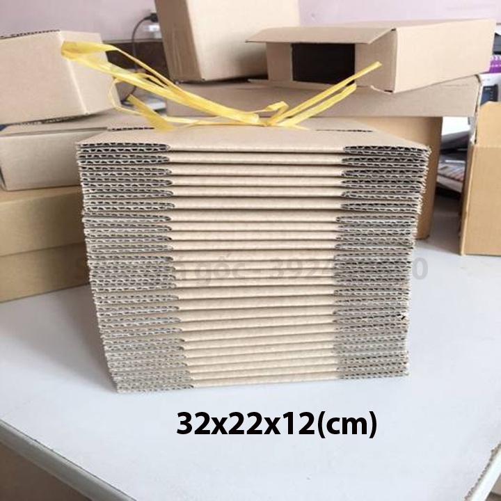 Hộp giấy carton đóng hàng hóa size 32x22x12 hộp đóng hàng, ship cod