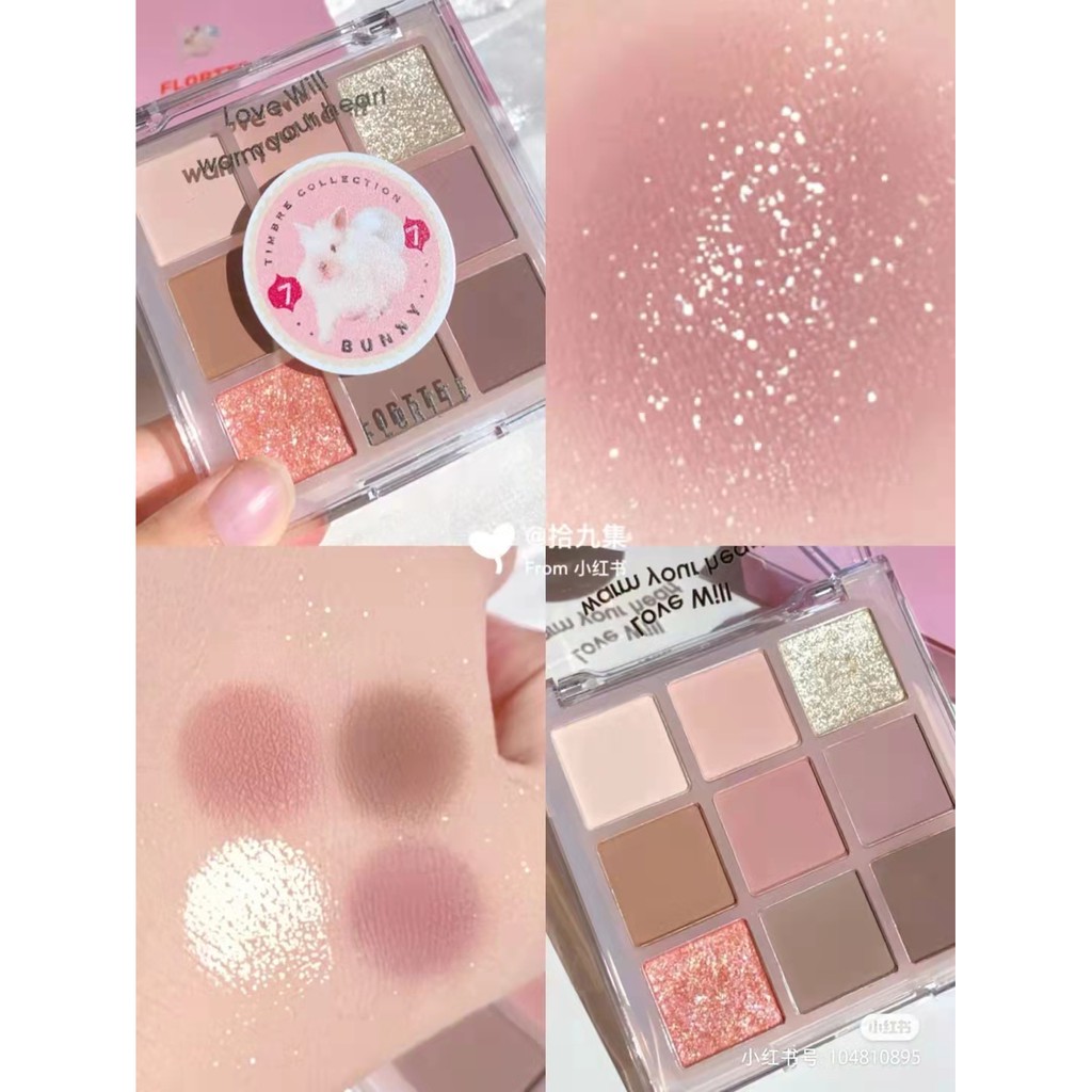 [Hàng mới về] Bảng phấn mắt Flortte 9 màu Chic chú vịt may mắn xinh xắn | BigBuy360 - bigbuy360.vn