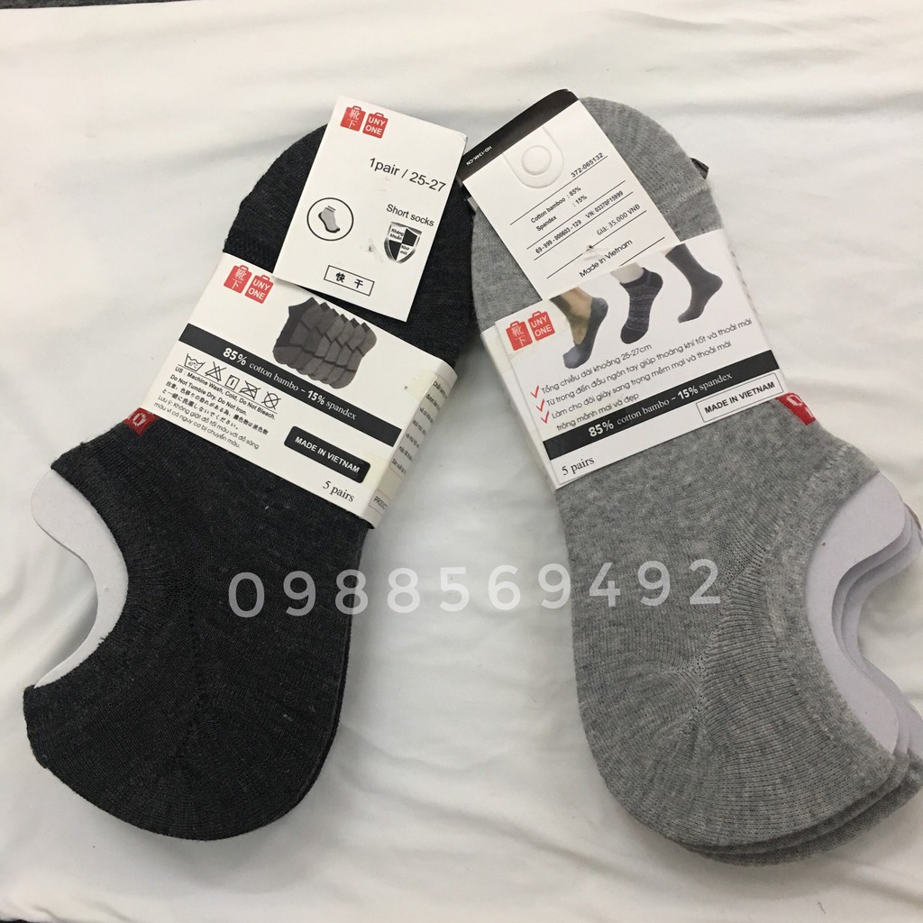 BỘ 5 ĐÔI Tất lười ngắn nam nữ chất cotton thấm hút co giãn tốt kháng khuẩn chống hôi chân